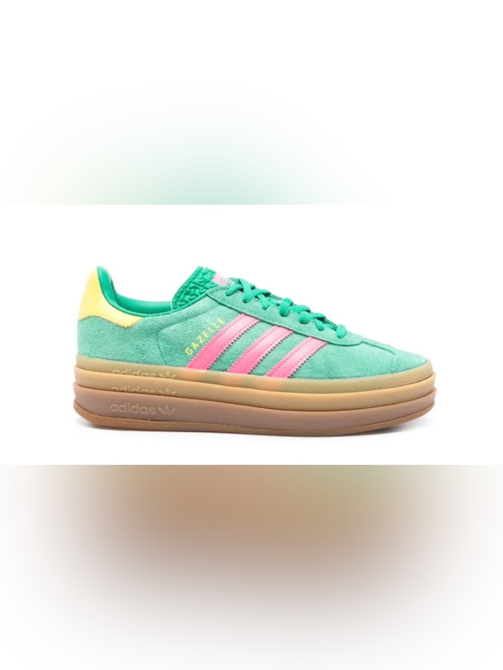 adidas Originals Teal Suede Sneakers with Pink Stripes